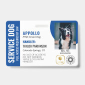 Blauw Witte Diensthond 2 Logos & Foto ID Badge (Voorzijde)