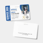 Blauw Witte Diensthond 2 Logos & Foto ID Badge (Voor- en achterkant)