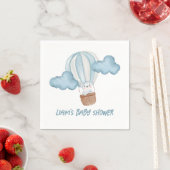 Blauw & Witte Dieren Baby Shower Servetten Bewerkb (Insitu)