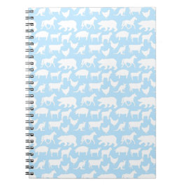 Blauw-witte dieren notitieboek