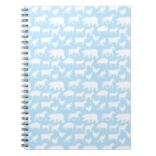 Blauw-witte dieren notitieboek