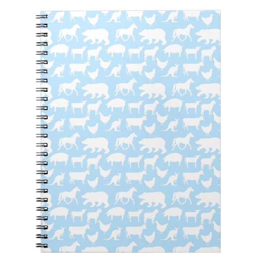 Blauw-witte dieren notitieboek (Voorkant)