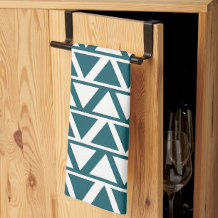 Blauw Witte Driehoek Strepen Geometrisch Theedoek