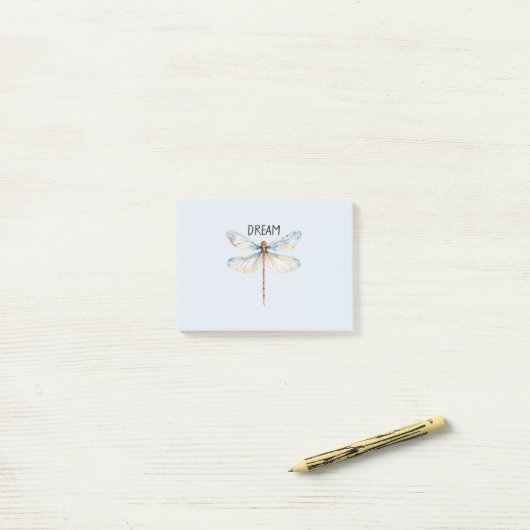 Blauw Witte Droom Libel Post-it® Notes (Op bureau)