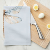 Blauw Witte Droom Libel Verjaardag Theedoek (Quarter Fold)