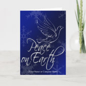 Blauw-witte duif, vrede op aarde Kerstmis Feestdagen Kaart (Voorkant)