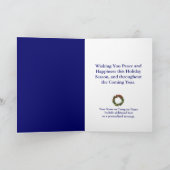 Blauw-witte duif, vrede op aarde Kerstmis Feestdagen Kaart (Binnen)