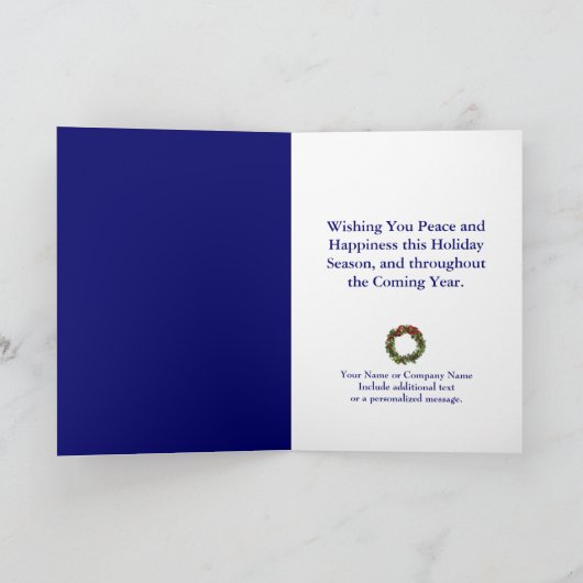 Blauw-witte duif, vrede op aarde Kerstmis Feestdagen Kaart (Binnen)