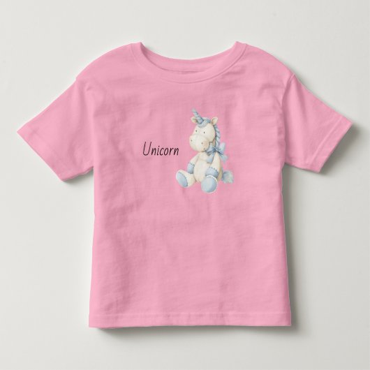 Blauw Witte Eenhoorn Kinder Shirts (Voorkant)
