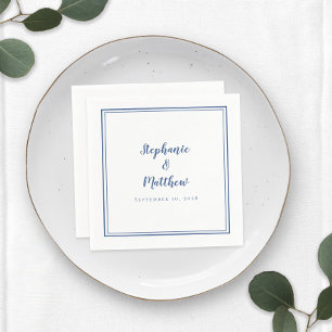 Blauw Witte Eenvoudige Moderne Minimalistische Tro Servet