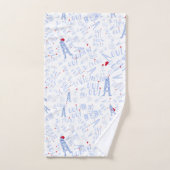 Blauw-witte Eiffeltoren Badhanddoek Set Bad Handdoek (Handdoek)