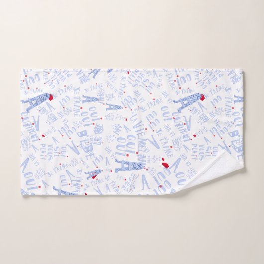 Blauw-witte Eiffeltoren Badhanddoek Set Bad Handdoek (Handdoek)
