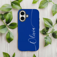 Blauw Witte Elegante Calligrafie Script Naam