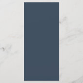 Blauw Witte Elegante Klassieke Trouw  Menu (Achterkant)