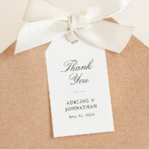 Blauw Witte Elegante Trouw Dank Je