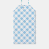 Blauw Witte Elegante Trouw Trouwkaart Cadeaulabel (Achterkant)