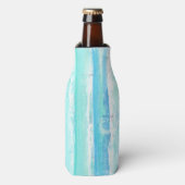 Blauw Witte en Turquoise Abstracte Fleskoelers Flesjeskoeler (Fles Voorkant)
