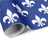 Blauw-witte Fleur-de-lis Cadeaupapier (Rol Hoek)