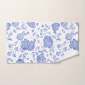 Blauw-witte  Floral Toile Black Bad Handdoek (Handdoek)