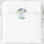 blauw - witte florale groen dank u ronde sticker (Tas)