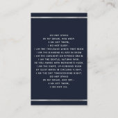 Blauw witte foto bloemendienst rouwkaart visitekaartje (Achterkant)