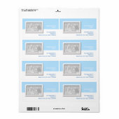 Blauw & witte foto etiket (Full Sheet)