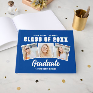 Blauw Witte Foto Klas van 2026 Afstuderen Gastenboek