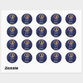 Blauw witte fotodiamanten ronde sticker (Vel)