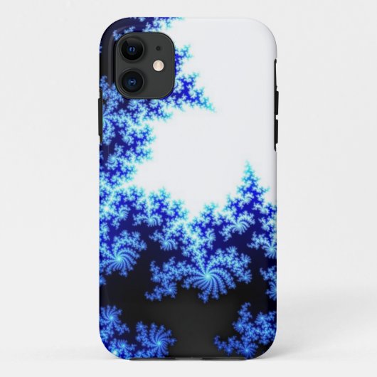 Blauw-witte fractal Case-Mate iPhone case (Achterkant)
