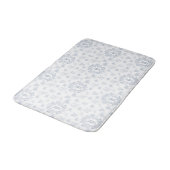 Blauw Witte Franse Toile Monogram Naam Patroon Badmat (Gekanteld)