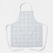 Blauw Witte Franse Toile Monogram Patroon Schort (Voorkant)