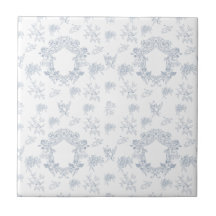 Blauw Witte Franse Toile Patroon