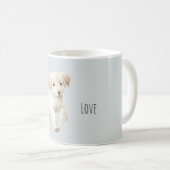 Blauw Witte Gelukkige Hond Koffiemok (Voorkant rechts)