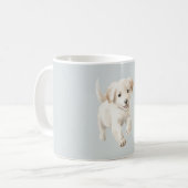 Blauw Witte Gelukkige Hond Koffiemok (Voorkant links)