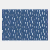 Blauw witte gemengde roestpatronen Deer Bossen Pse Inpakpapier Vel (Voorkant 3)