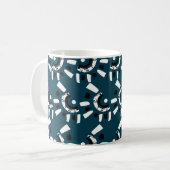 Blauw Witte Geometrische Abstracte  Koffiemok (Voorkant links)