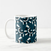 Blauw Witte Geometrische Abstracte  Koffiemok (Links)