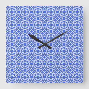 Blauw Witte Geometrische Naadloos Patroon Vierkante Klok