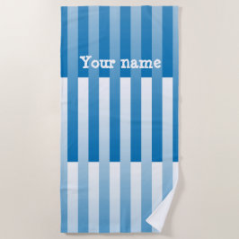 Blauw Witte Gepersonaliseerde Gestreepte Patroon Strandlaken