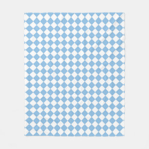 Blauw Witte Geruite Diamant Patroon Fleece Deken