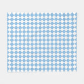Blauw Witte Geruite Diamant Patroon Fleece Deken (Voorkant (Horizontaal))