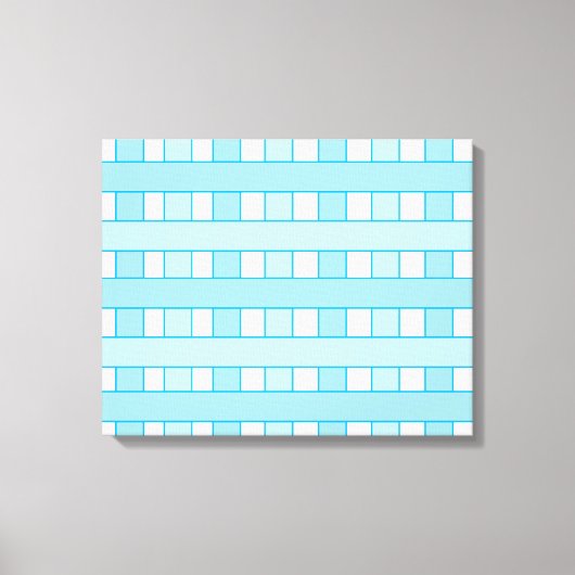 Blauw Witte Geruite Patroon Canvas Afdruk (Voorkant)