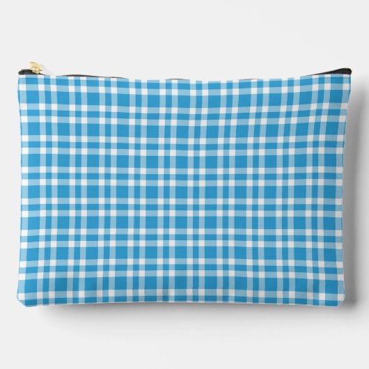 Blauw Witte Geruite Patroon Groot Etui (Voorkant)