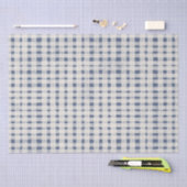 Blauw Witte Geruite Strepen Kerst Tissuepapier (Craft)