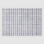 Blauw Witte Geruite Strepen Kerst Tissuepapier (Voorkant)