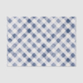 Blauw Witte Geruite Strepen Verjaardag Tissuepapier (Voorkant)