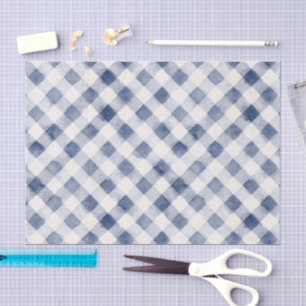 Blauw Witte Geruite Strepen Verjaardag Tissuepapier