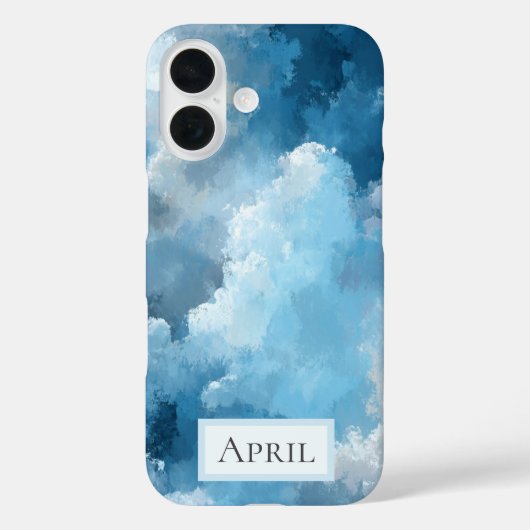 Blauw & Witte Geschilderde Wolken Case-Mate iPhone Case (Achterkant)