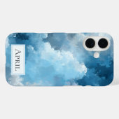 Blauw & Witte Geschilderde Wolken Case-Mate iPhone Case (Achterkant (horizontaal))