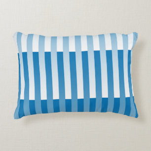 Blauw Witte Gestreepte Patroon Accent Kussen